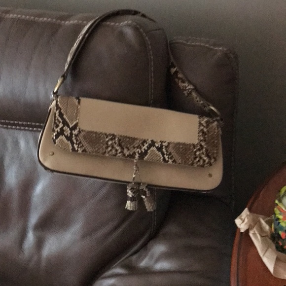 Burberry, stunning canvas and snake embossed crossbody/clutch, handbag - Picture 6 of 9